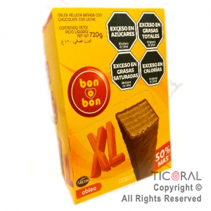 OBLEA BONOBON XL LECHE X 16 UNIDADES (45GS C/U)  X 1